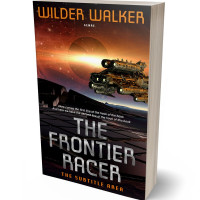 3D view of Premade Science Fiction Book Cover - Antique Brass