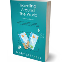 3D view of Premade Travel Book Cover - Blue Chill