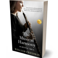 3D view of Premade Abstract Book Cover - Timberwolf