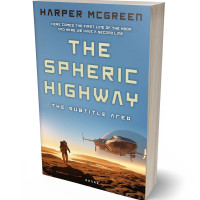 3D view of Premade Science Fiction Book Cover - Hippie Blue