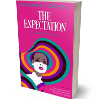 3D view of Red Violet #7044 - Premade Abstract Book Cover | BookCoverZone