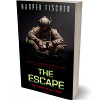 3D view of Premade Action & Adventure Book Cover - Cod Gray