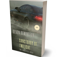 3D view of Premade Action & Adventure Book Cover - Fuscous Gray