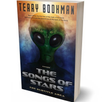 3D view of Premade Science Fiction Book Cover - Antique Brass