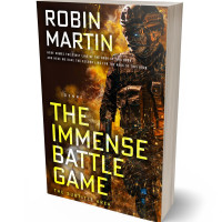 3D view of Premade Action & Adventure Book Cover - Coffee Bean