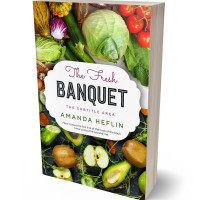 3D view of Premade Health & Dieting & Fitness Book Cover - Thatch Green