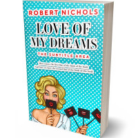 3D view of Premade Chick Lit Book Cover - Bright Turquoise