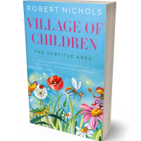 3D view of Premade Children's Book Cover - Turquoise Blue