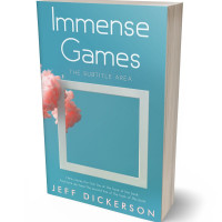 3D view of Premade Surreal Book Cover - Hippie Blue