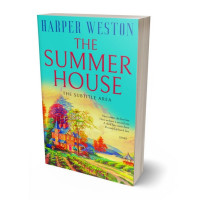 3D view of Premade Literary Fiction Book Cover - Turquoise