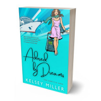 3D view of Premade Chick Lit Book Cover - Bright Turquoise
