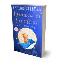 3D view of Premade Children's Book Cover - Cerulean Blue