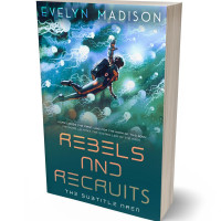 3D view of Premade Science Fiction Book Cover - Blue Dianne