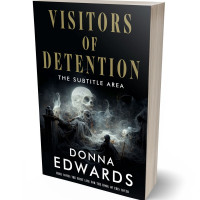 3D view of Premade Horror Book Cover - Gray Olive