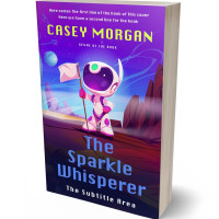 3D view of Premade Science Fiction Book Cover - Grape