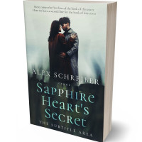 3D view of Premade Romance Book Cover - Outer Space