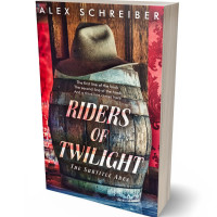 3D view of Premade Western Book Cover - Woody Brown