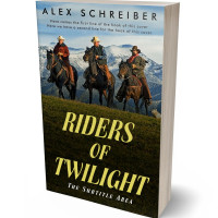 3D view of Premade Western Book Cover - Thistle Green