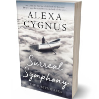 3D view of Premade Surreal Book Cover - Quill Gray