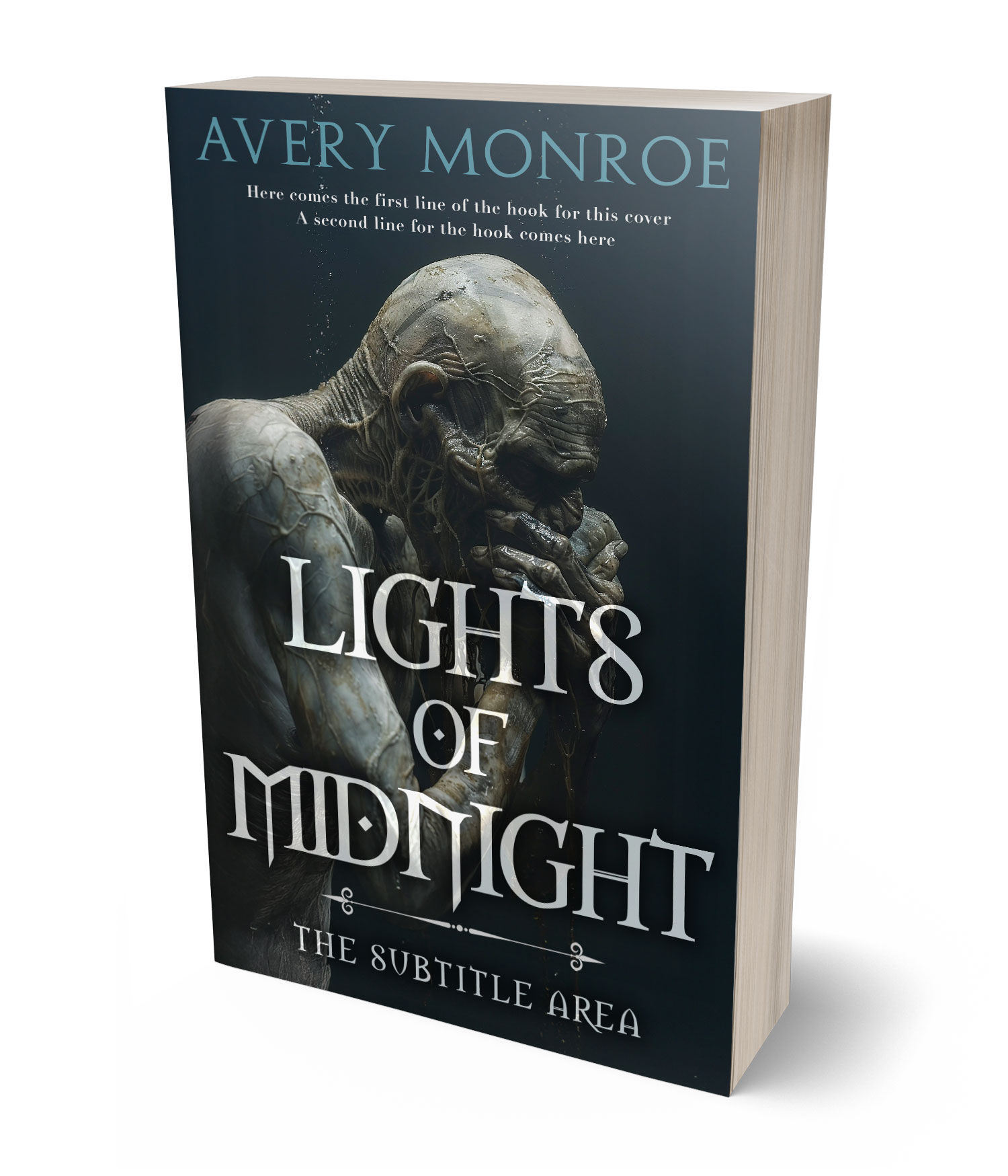 3D view of Premade Horror Book Cover - Outer Space