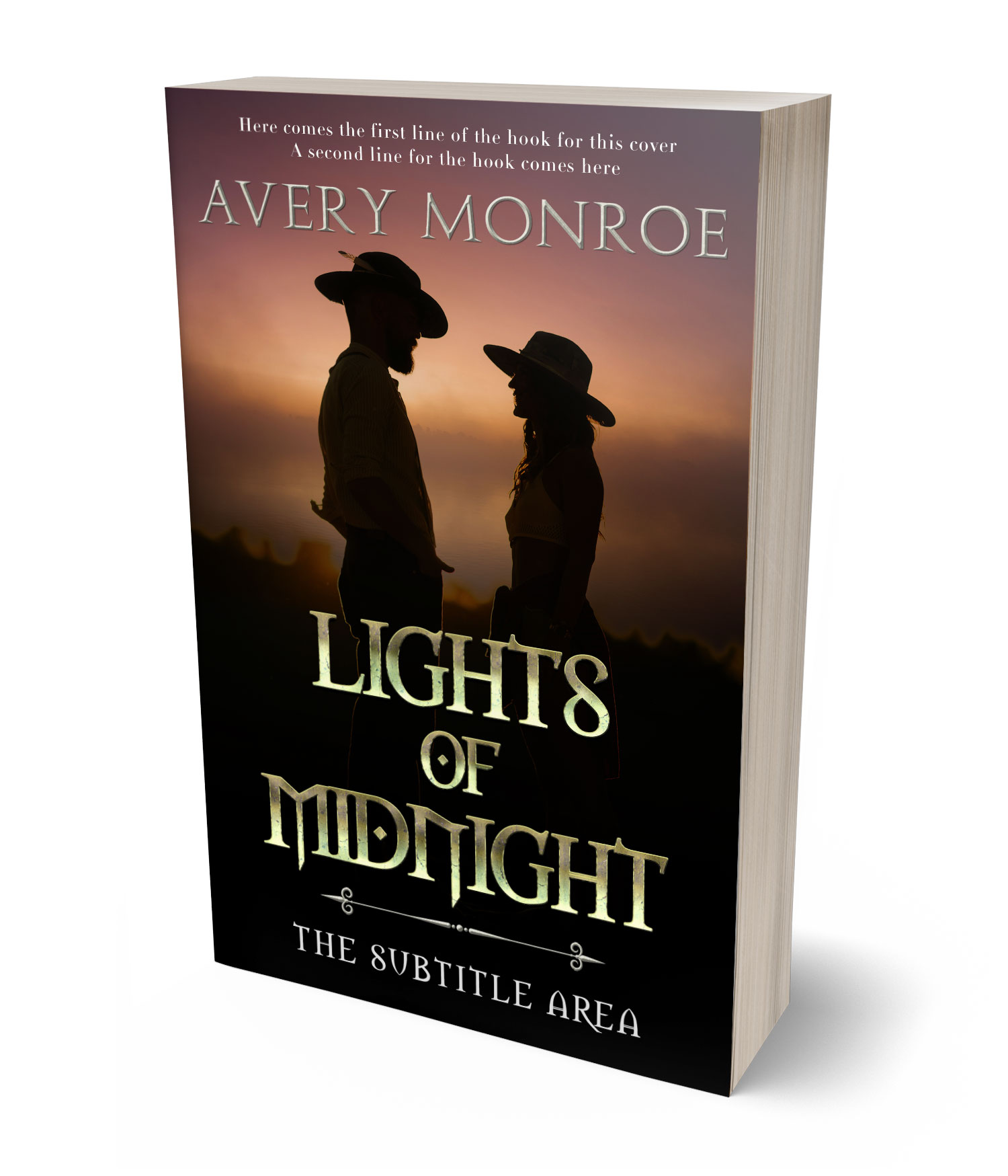 3D view of Premade Western Book Cover - Gondola