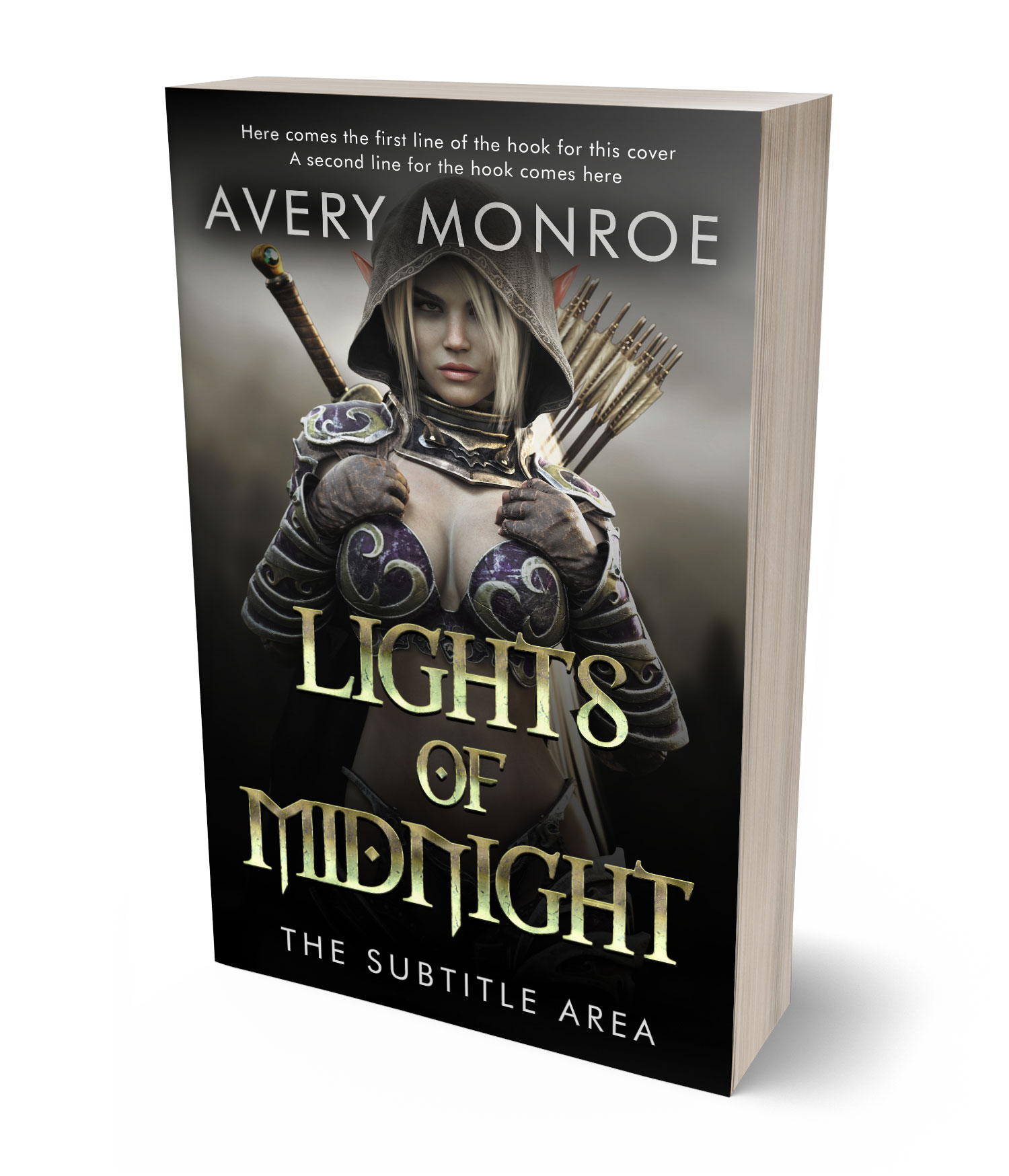 3D view of Premade Fantasy Book Cover - Cod Gray