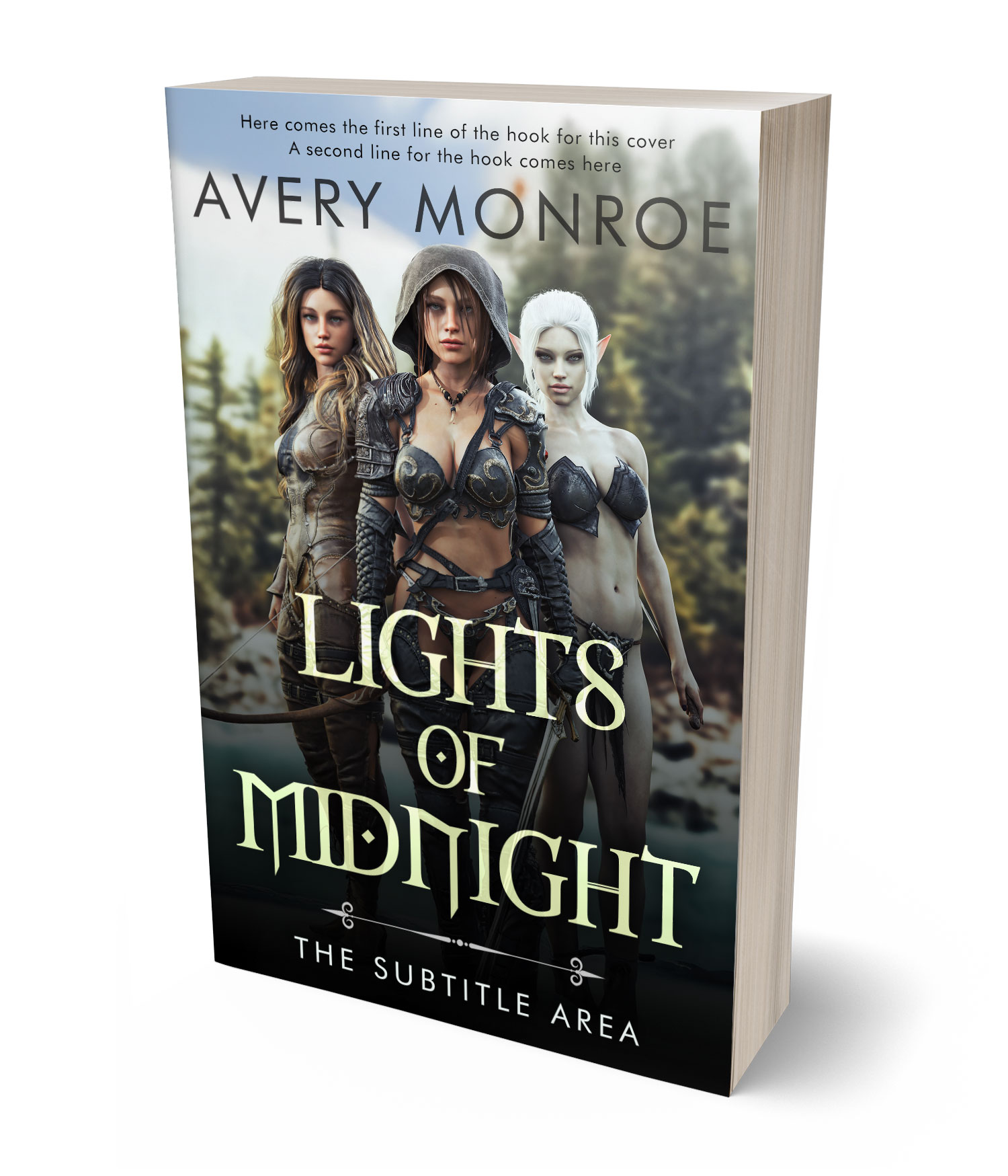 3D view of Premade Fantasy Book Cover - Celeste