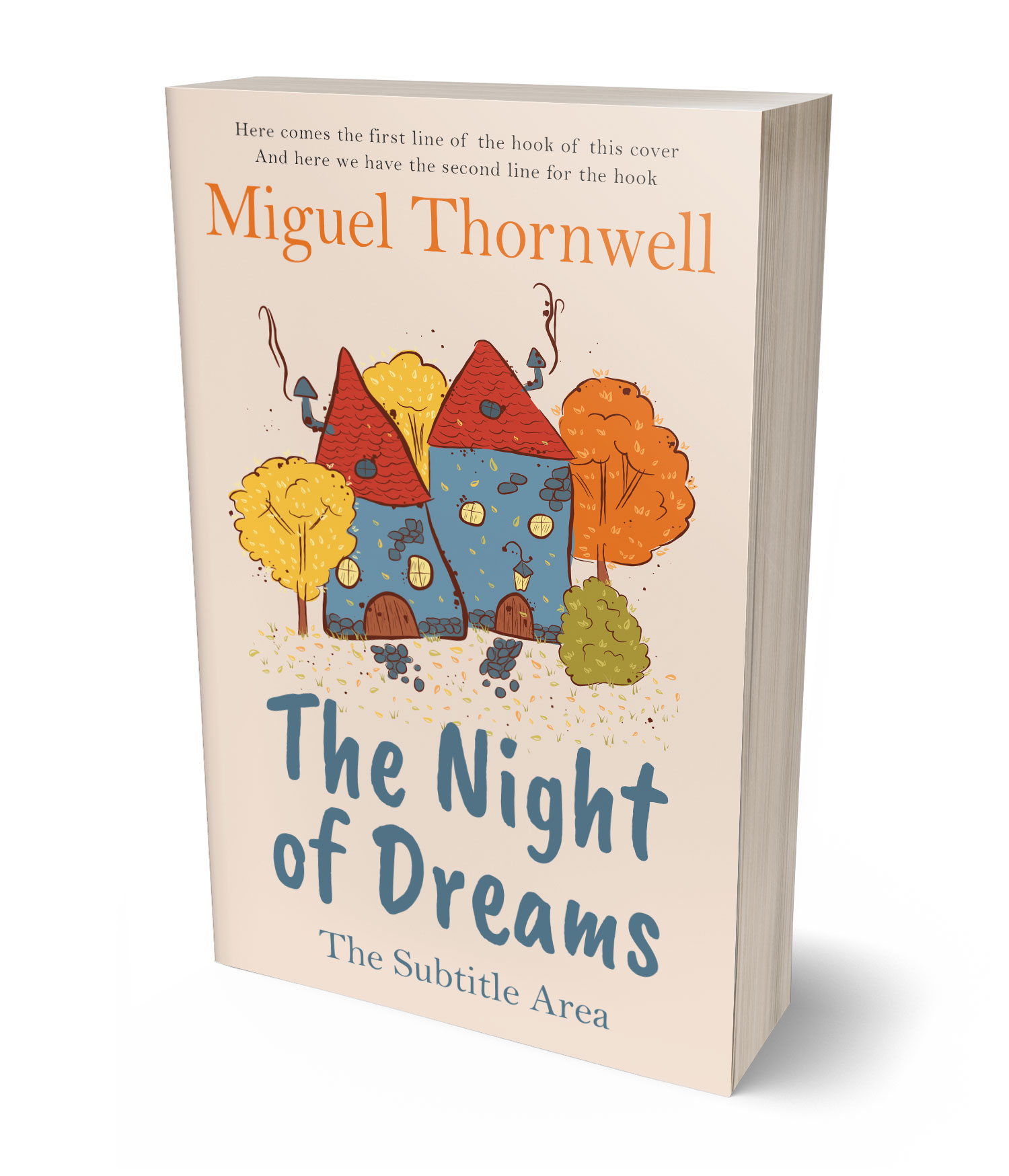 3D view of Premade Children's Book Cover - Parchment