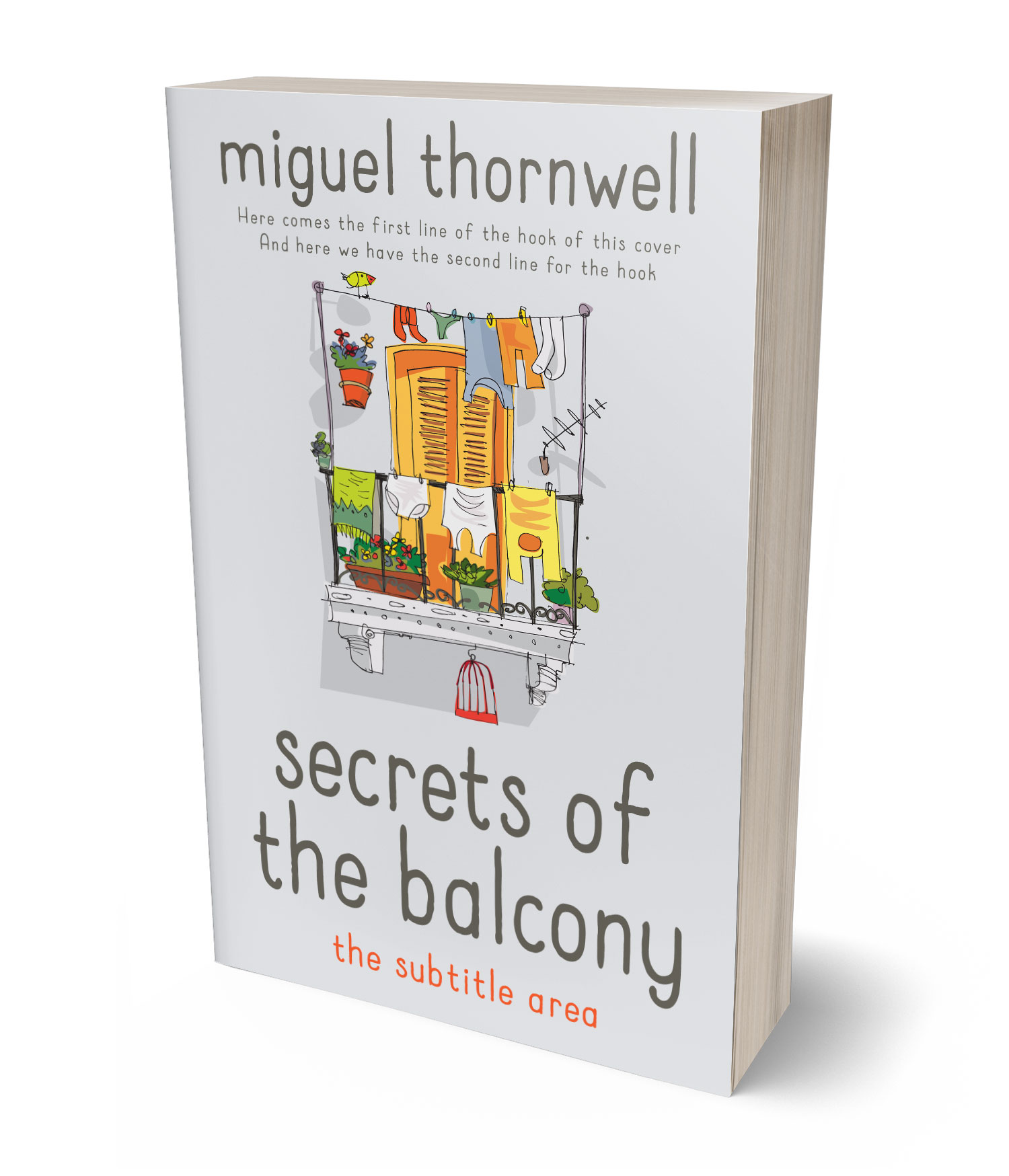 3D view of Premade Chick Lit Book Cover - Iron