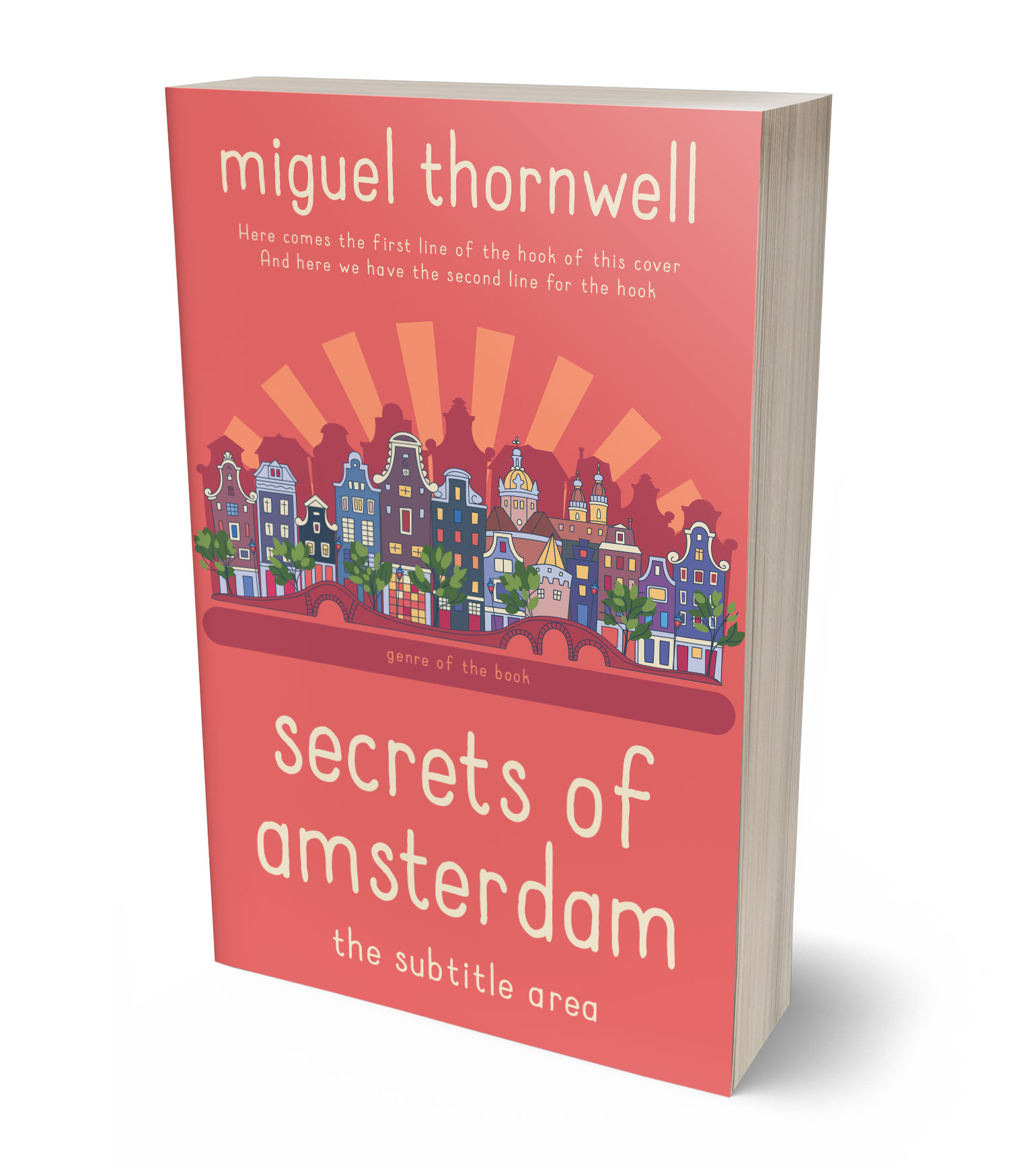 3D view of Premade Literary Fiction Book Cover - Roman