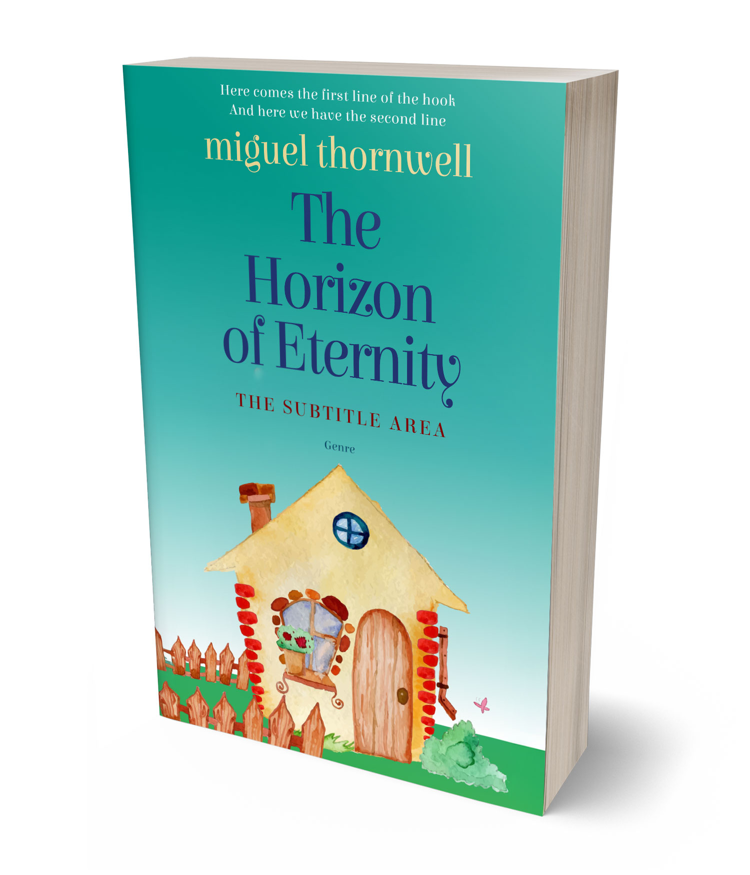 3D view of Premade Children's Book Cover - Jungle Green