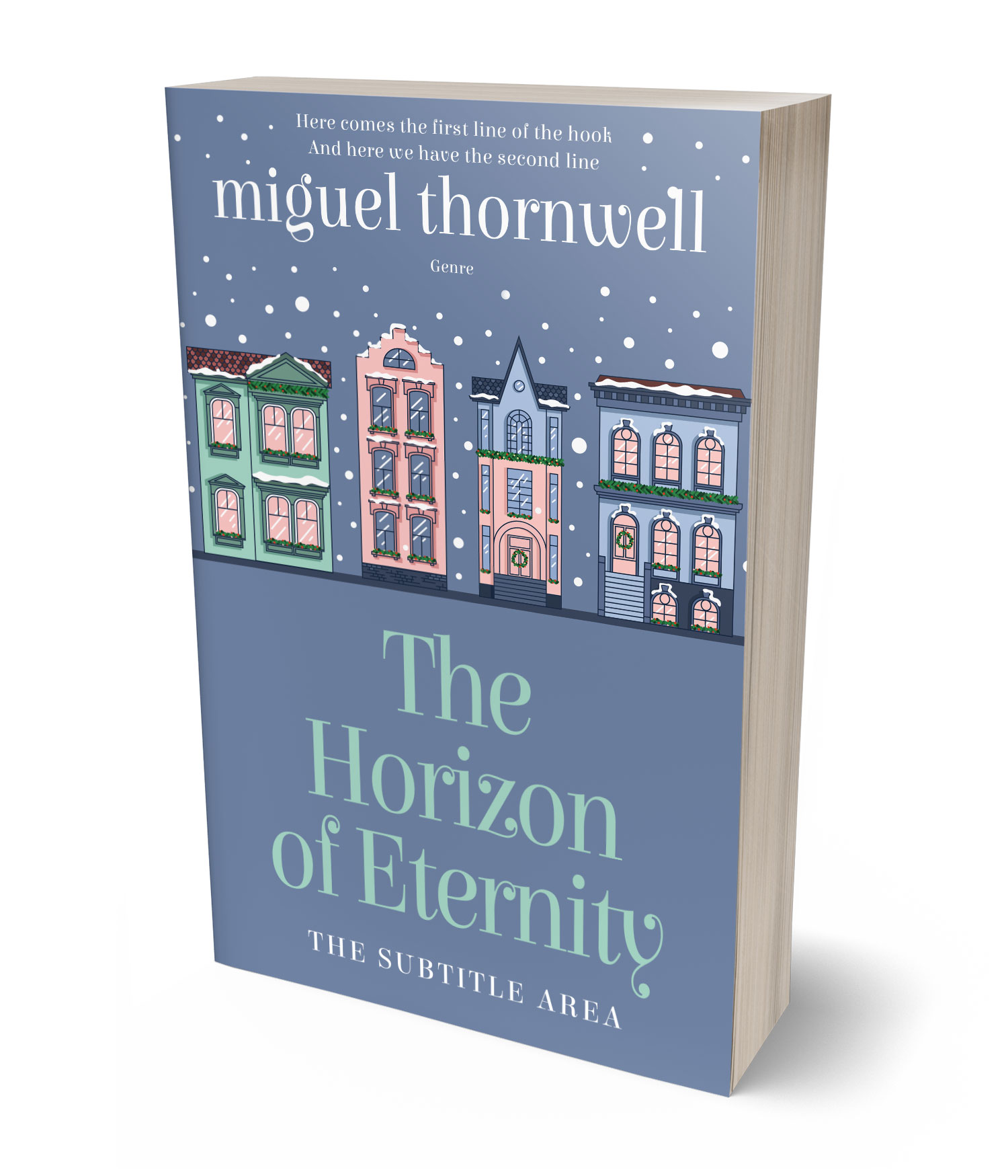 3D view of Premade Literary Fiction Book Cover - Hoki