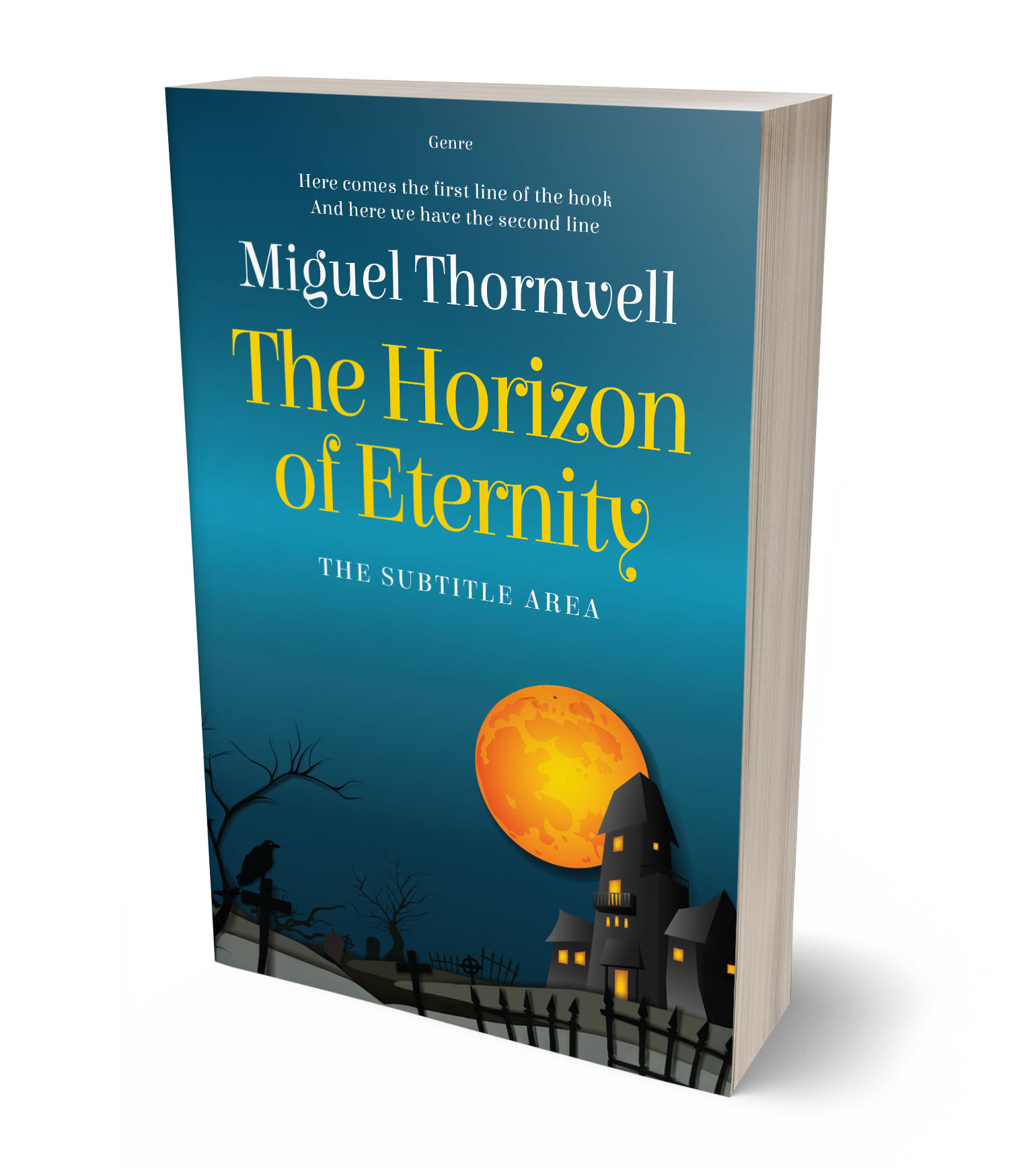 3D view of Premade Children's Book Cover - Chathams Blue