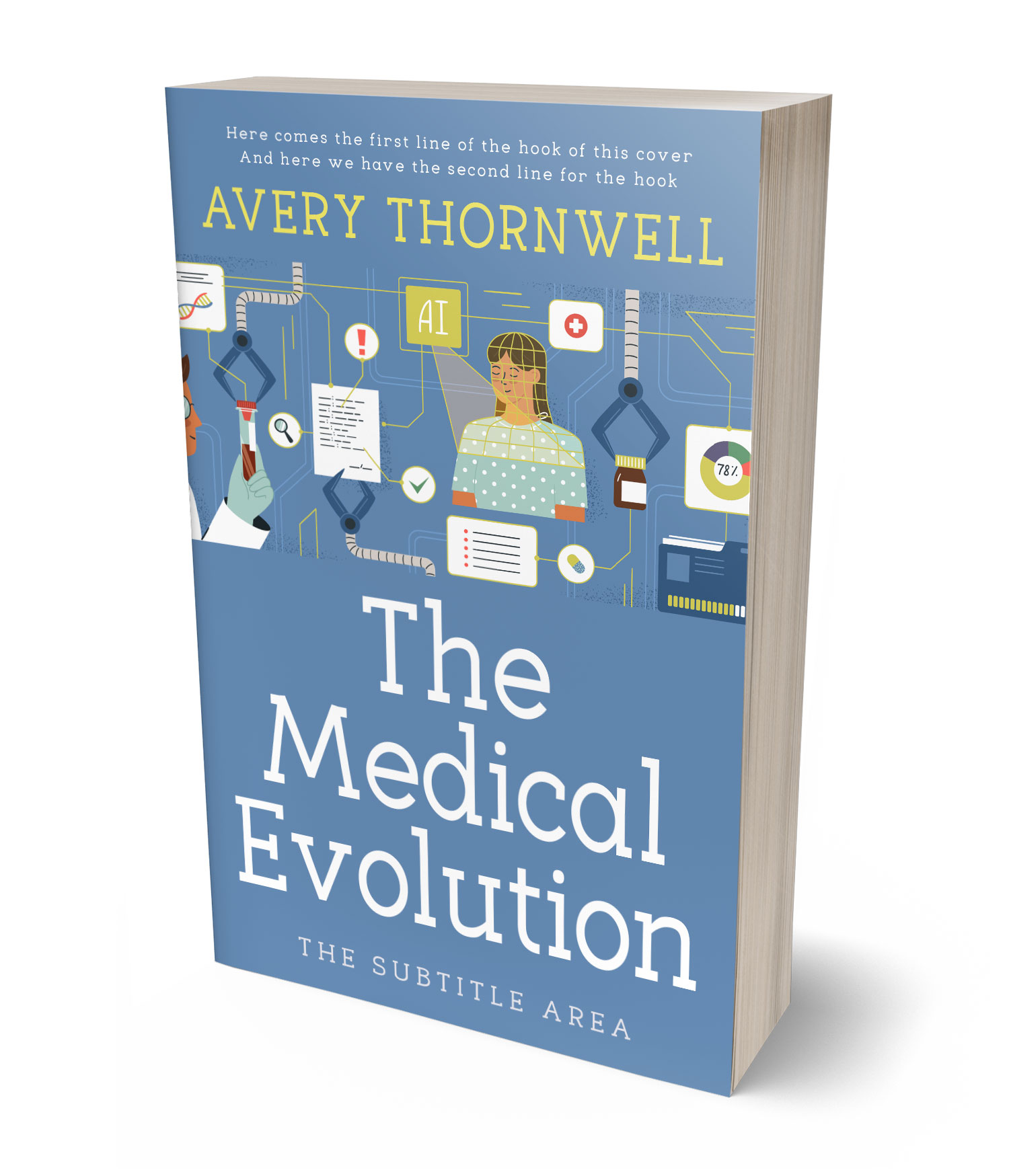 3D view of Custom & Premade Science & Nature Book Cover - Hippie Blue #17738 | BookCoverZone*