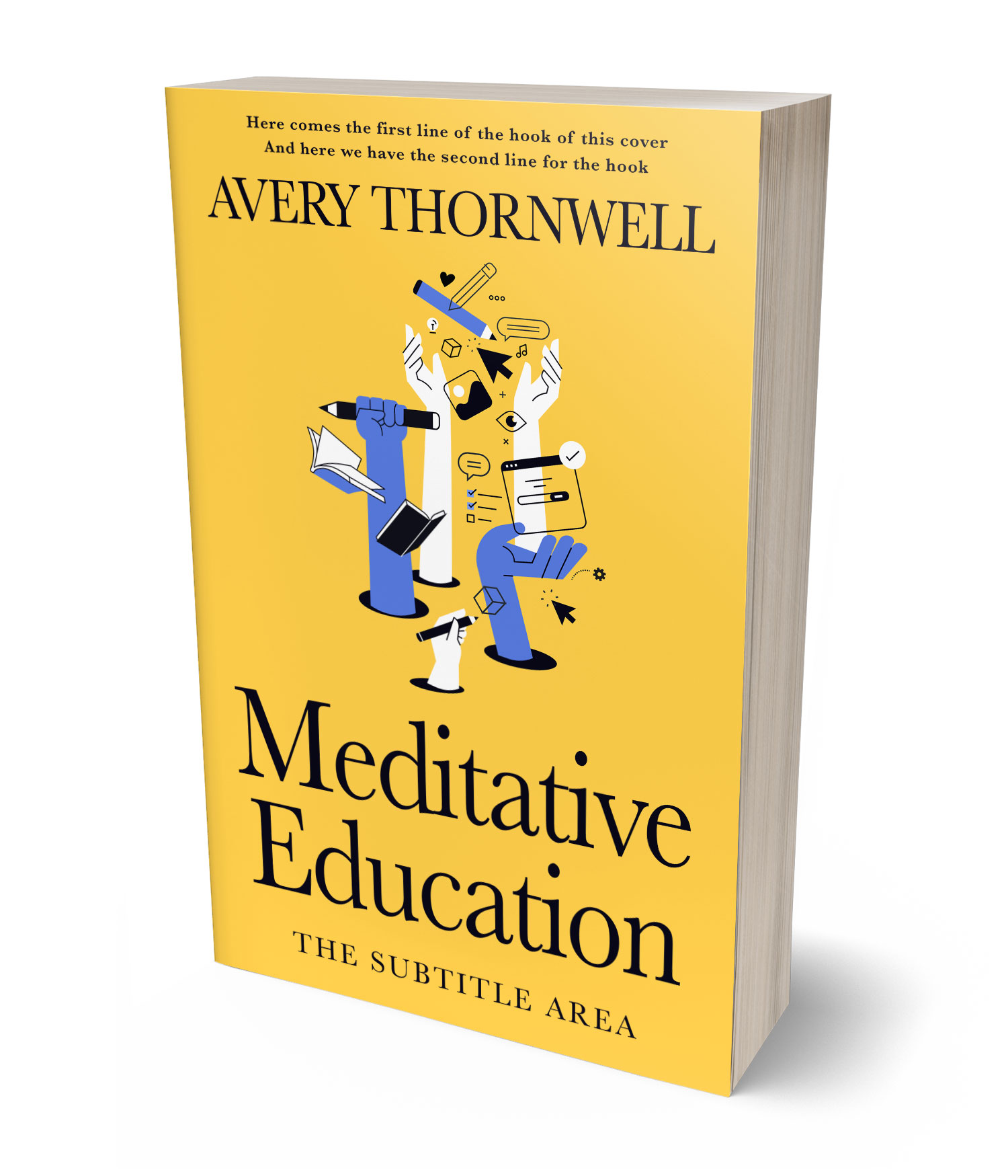 3D view of Custom & Premade Self-Improvement & Self-Help Book Cover - Saffron Mango #17747 | BookCoverZone*