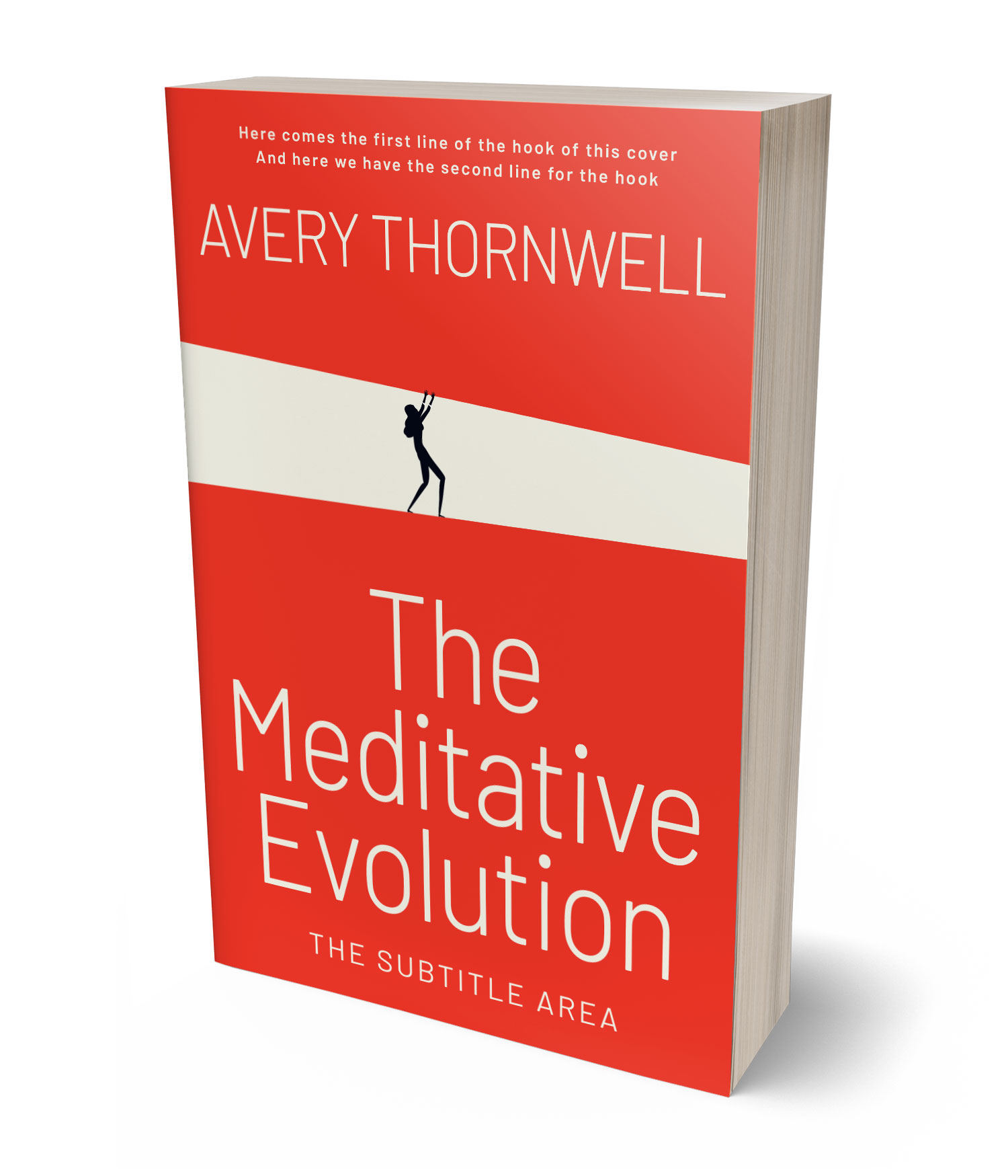 3D view of Custom & Premade Abstract Book Cover - Alizarin Crimson #17748 | BookCoverZone*