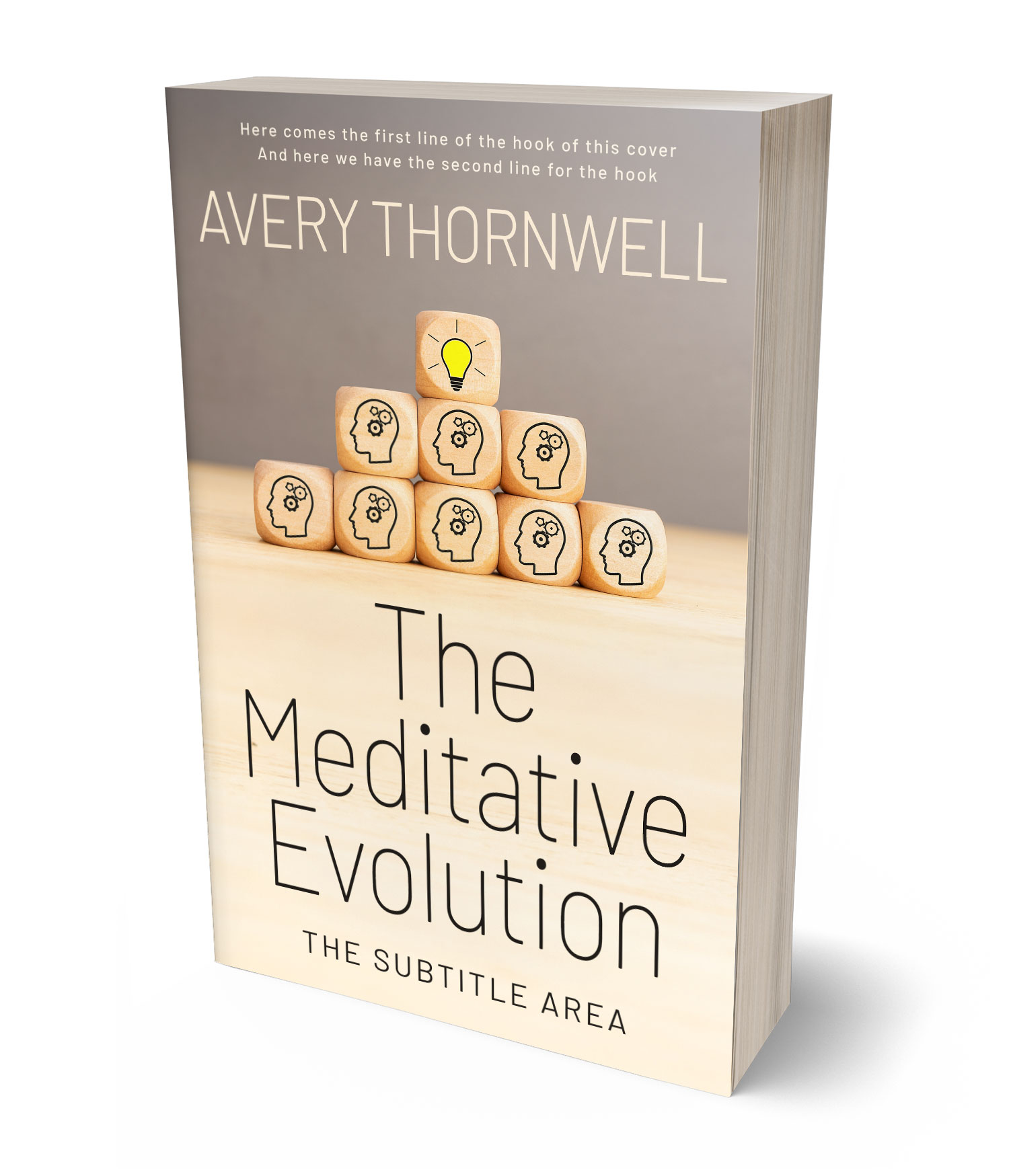 3D view of Custom & Premade Health & Mind & Body Book Cover - Almond #17757 | BookCoverZone*