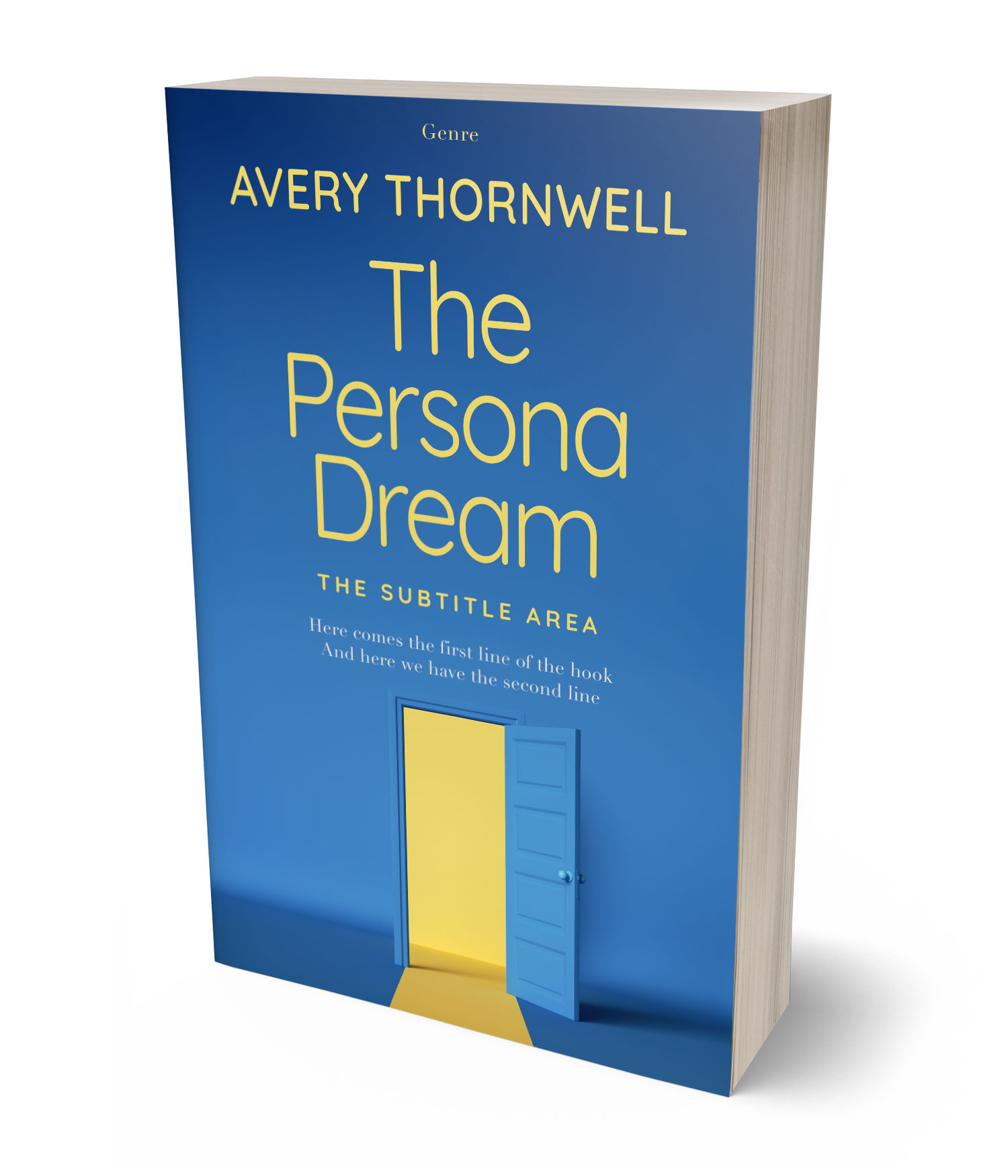 3D view of Premade Surreal Book Cover - Azure #17775 | BookCoverZone*