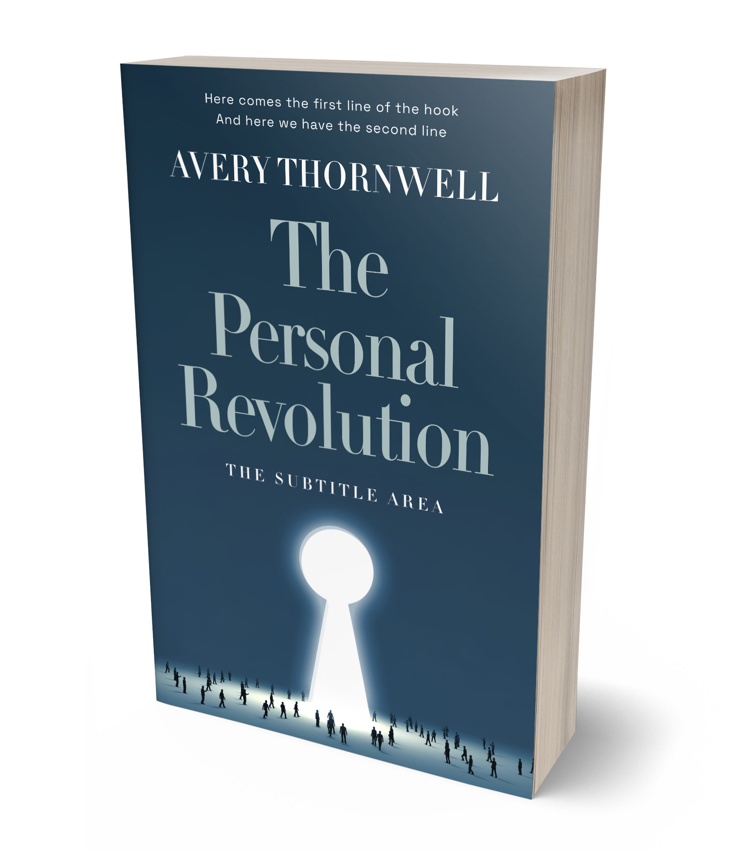 3D view of Premade Business Book Cover - Blue Dianne #17782 | BookCoverZone*