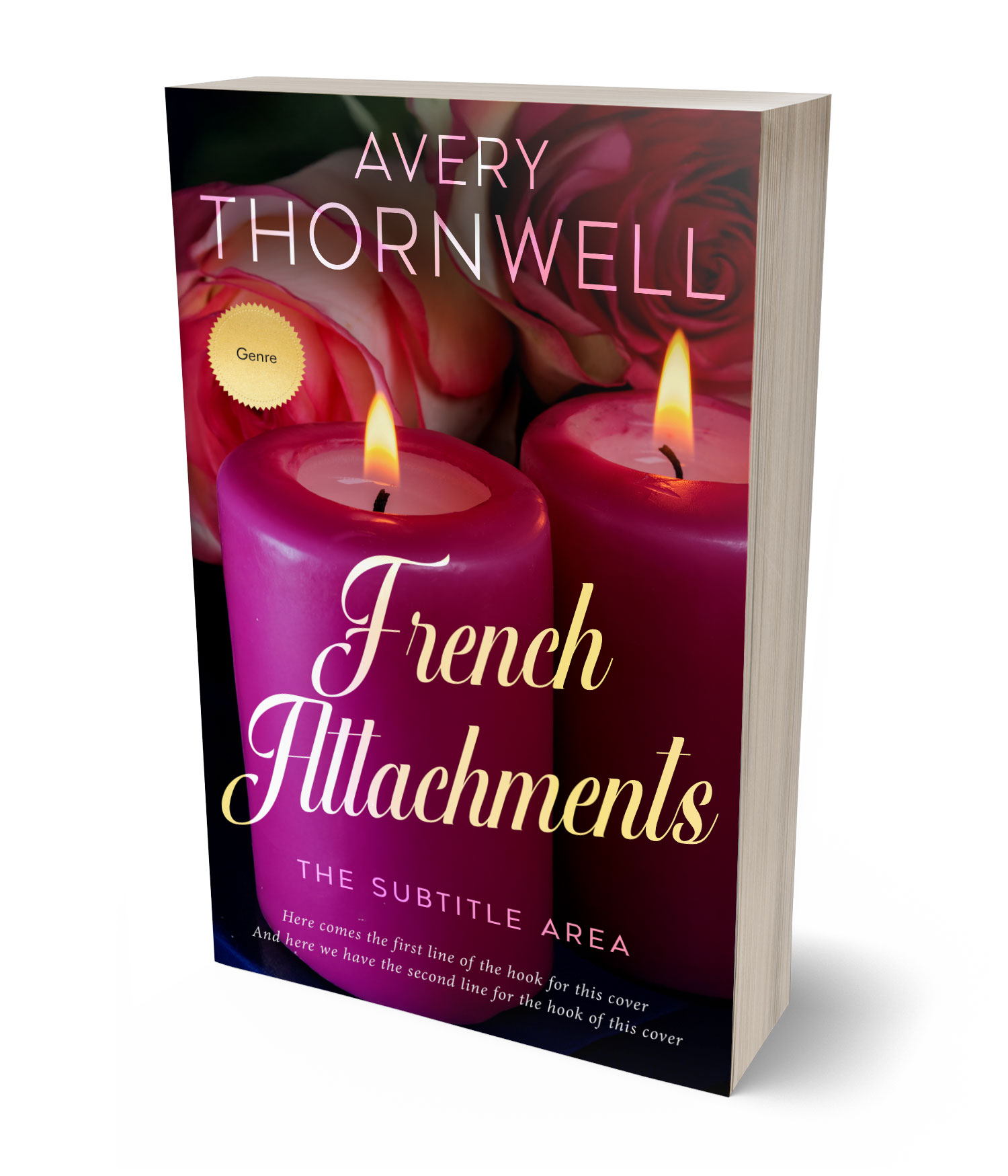 3D view of Premade Romance Book Cover - Aubergine #17790 | BookCoverZone*