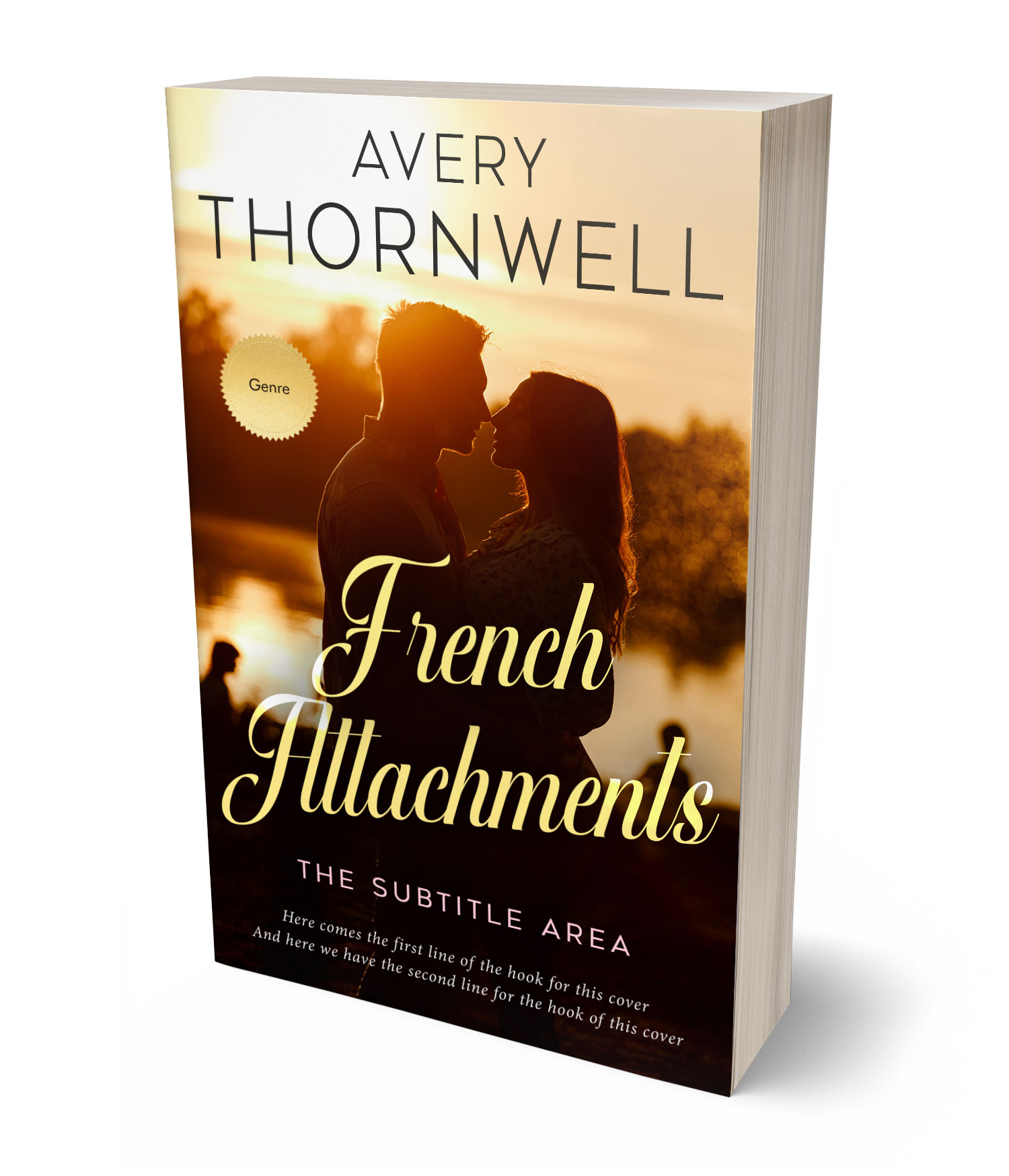 3D view of Premade Romance Book Cover - Wood Bark #17792 | BookCoverZone*