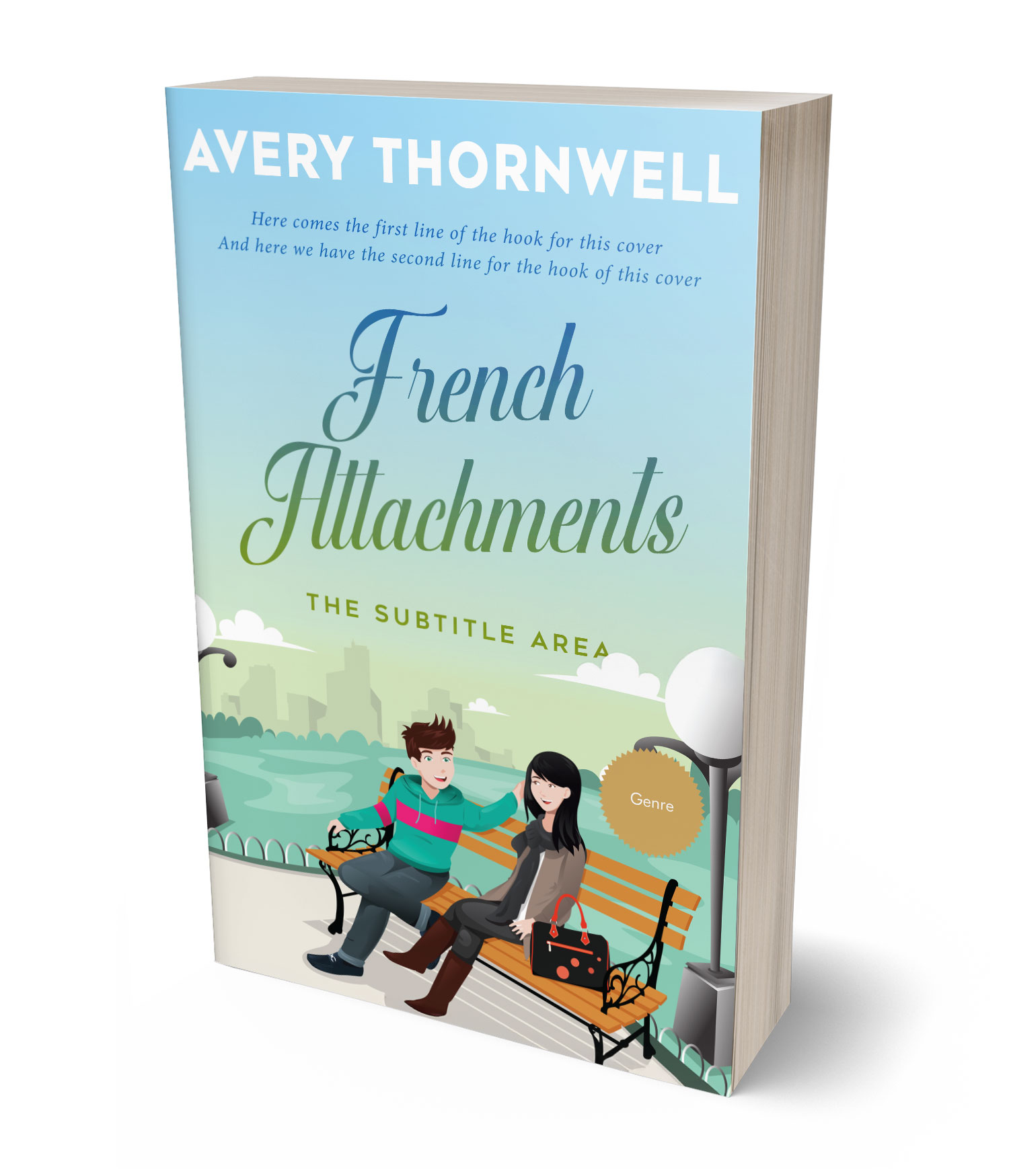 3D view of Premade Romance Book Cover - Ziggurat #17798 | BookCoverZone*