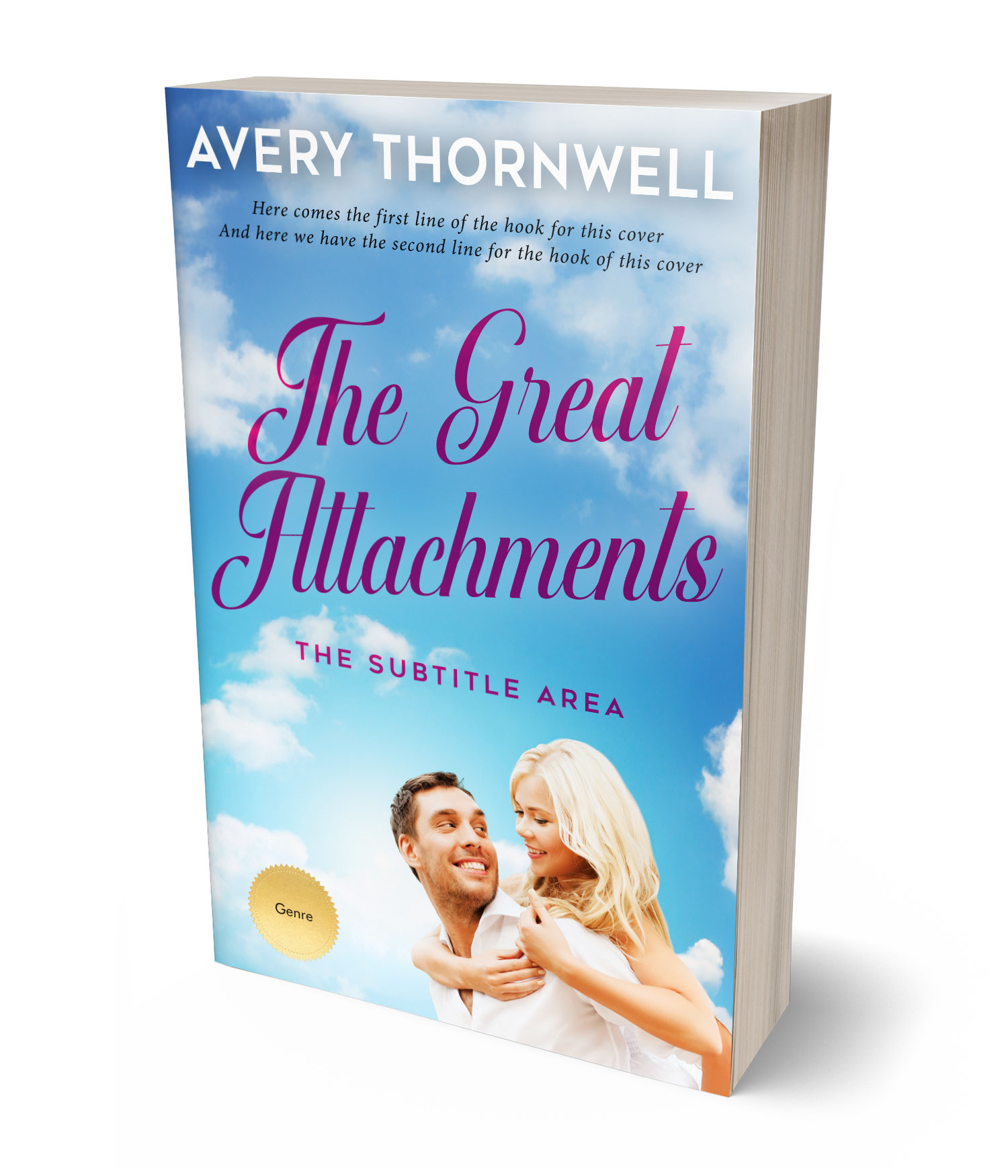 3D view of Premade Romance Book Cover - Cornflower #17804 | BookCoverZone*