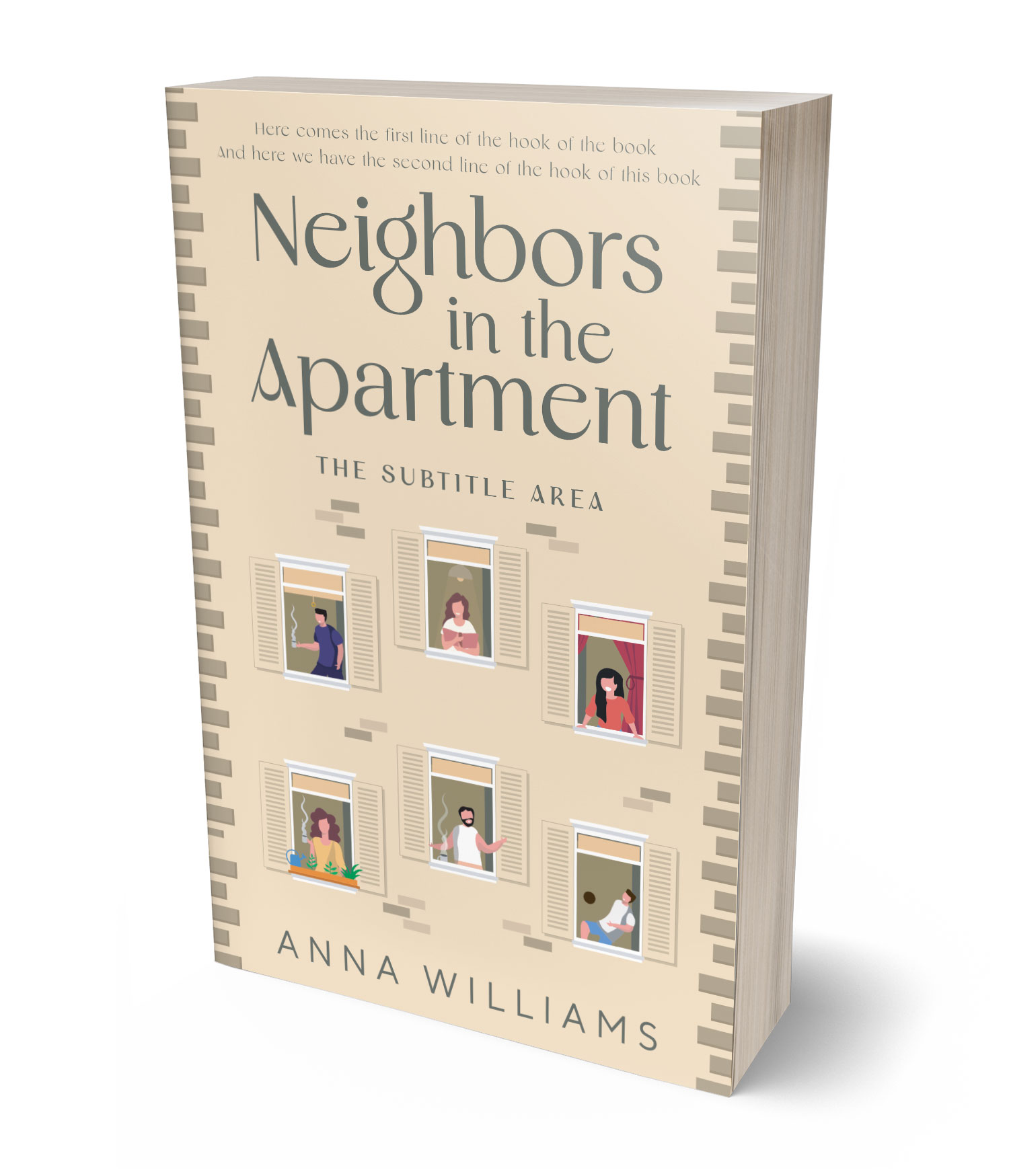 3D view of Premade Literary Fiction Book Cover - Raffia #17821 | BookCoverZone*