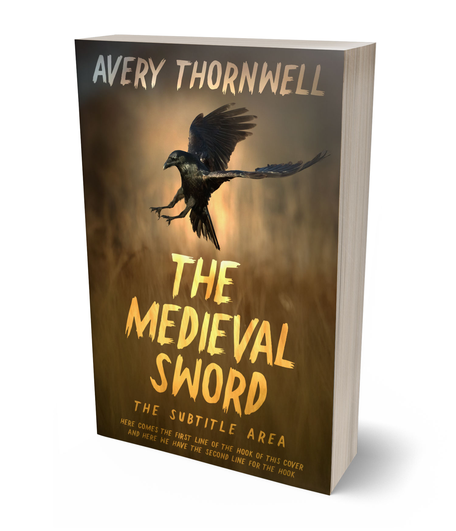 3D view of Premade Horror Book Cover - Metallic Bronze #17841 | BookCoverZone*