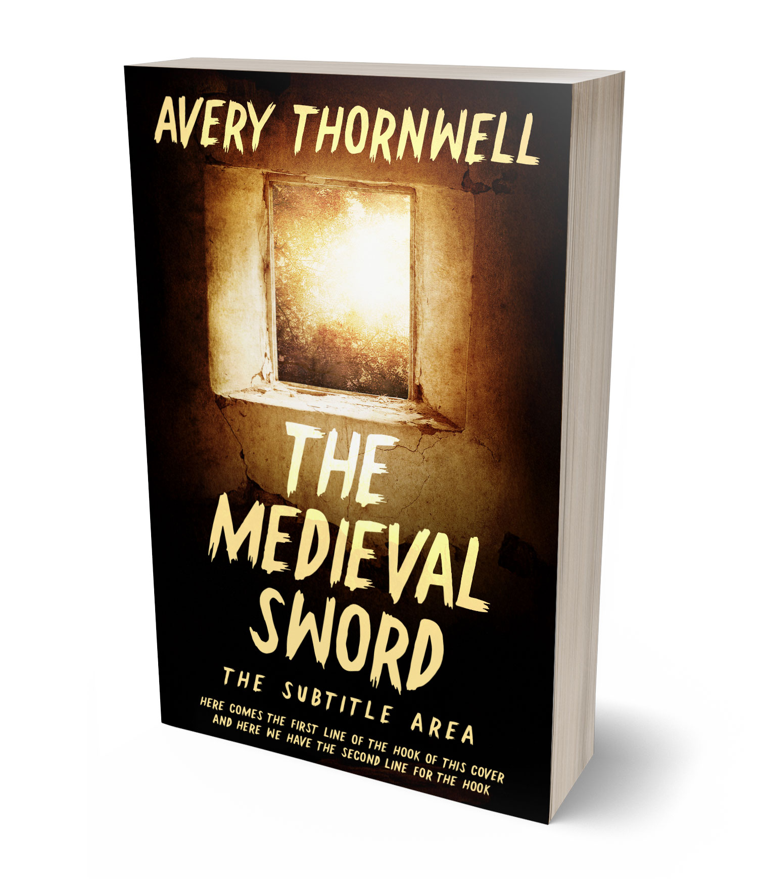 3D view of Premade Horror Book Cover - Crowshead #17842 | BookCoverZone*