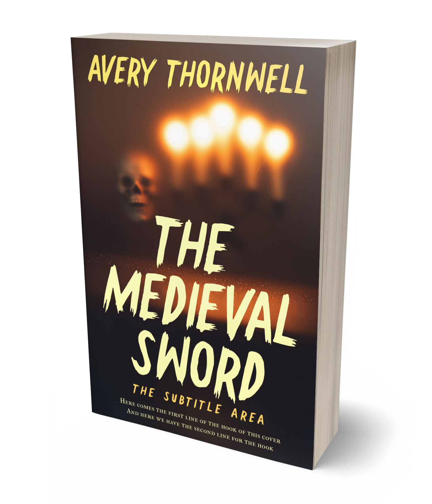 3D view of Premade Horror Book Cover - Chalky #17843 | BookCoverZone*