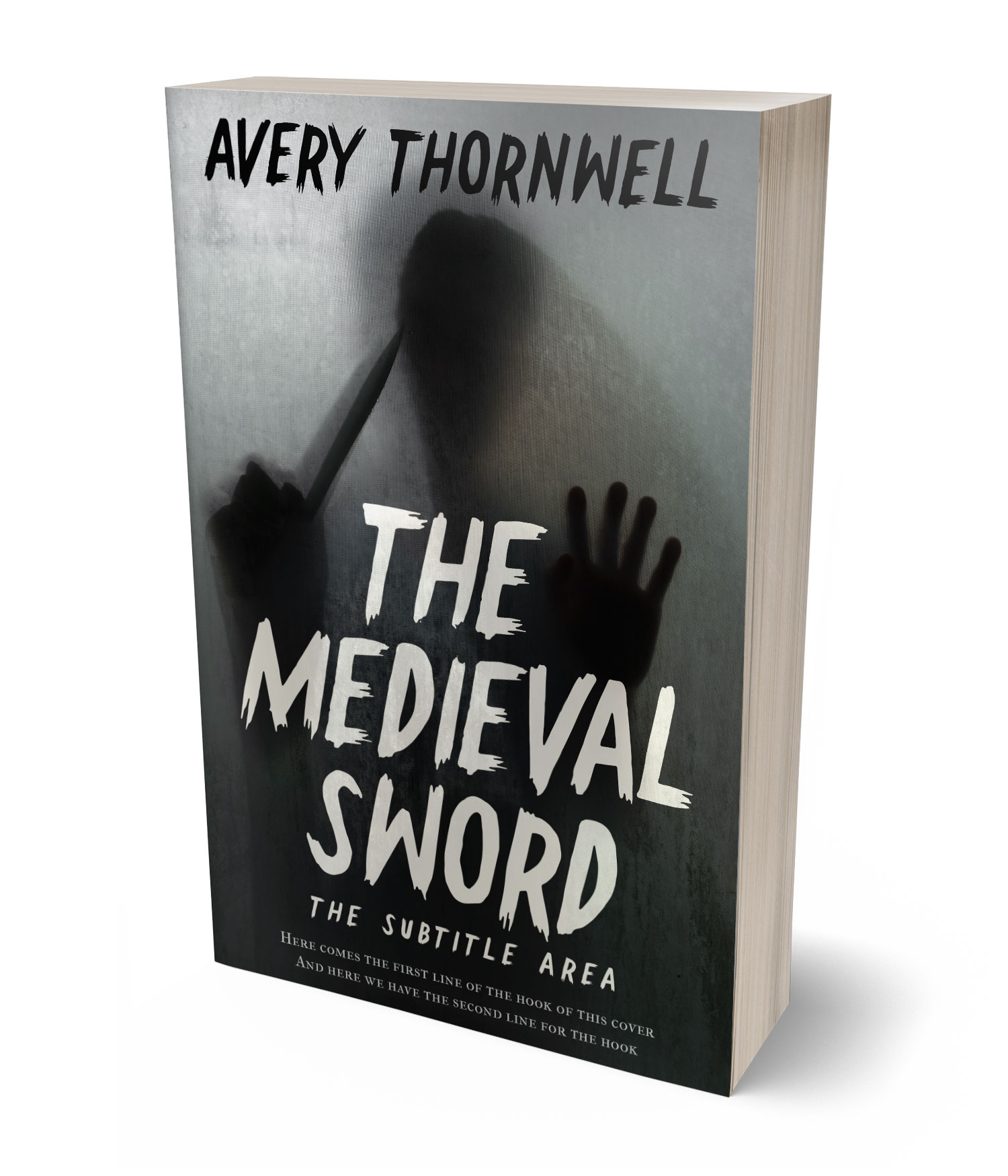 3D view of Premade Horror Book Cover - Gray Nickel #17844 | BookCoverZone*