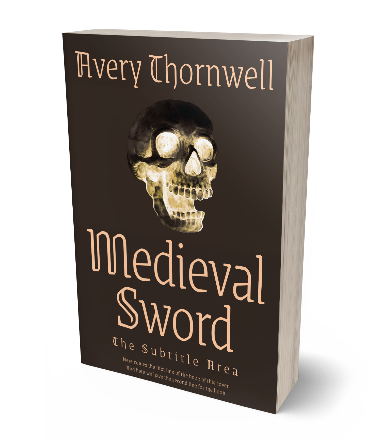 3D view of Premade Horror Book Cover - Cocoa Brown #17848 | BookCoverZone*