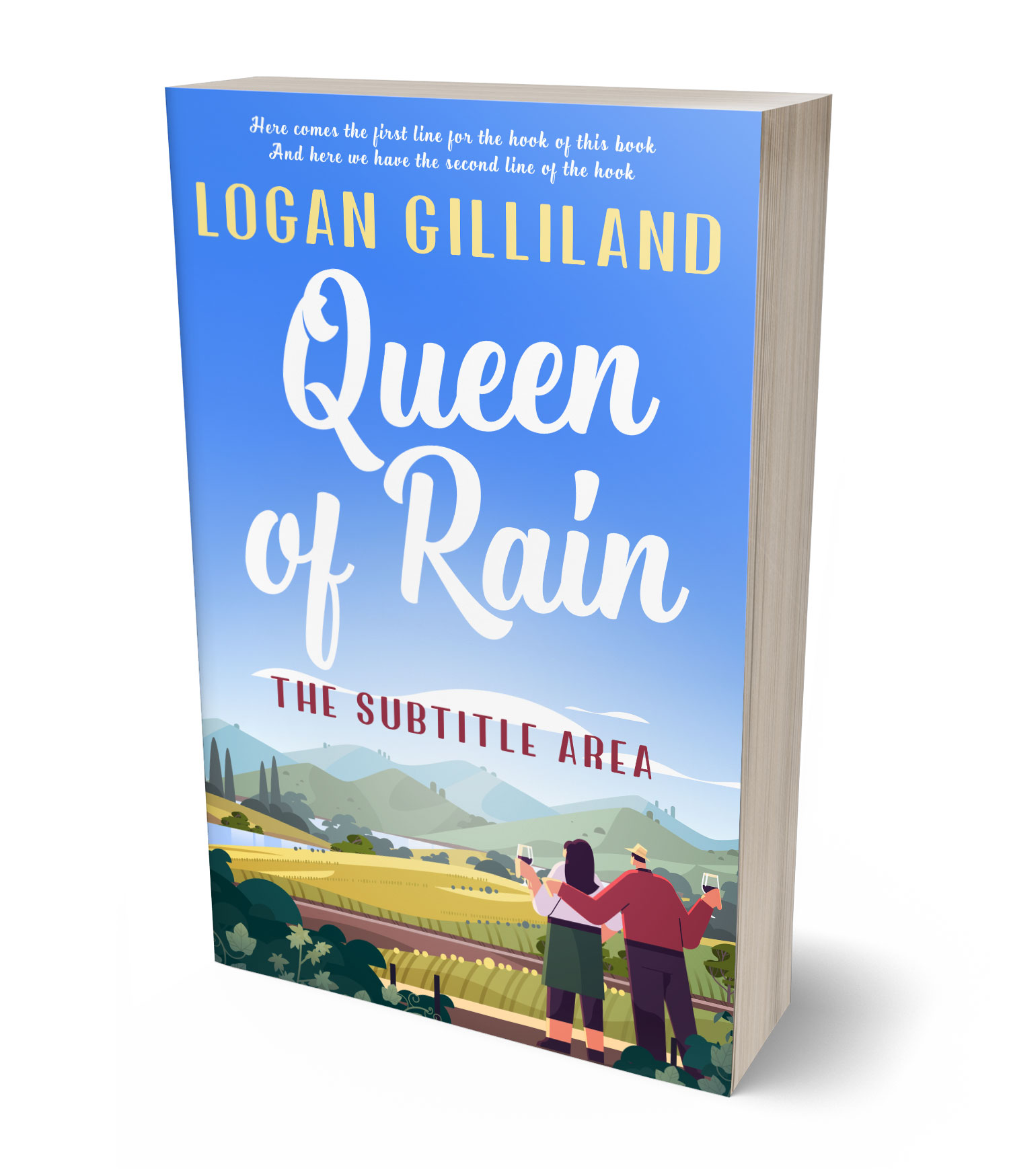 3D view of Premade Romance Book Cover - Cornflower Blue #17881 | BookCoverZone*